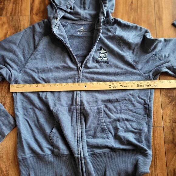 Disney Parks Hoodie Womens Large Blue Mickey Mouse Disneyland Resort Full Zip - Picture 7 of 10